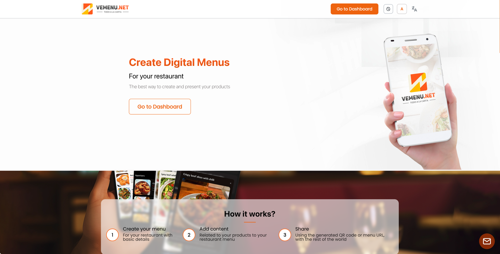 Sitio web de VeMenu